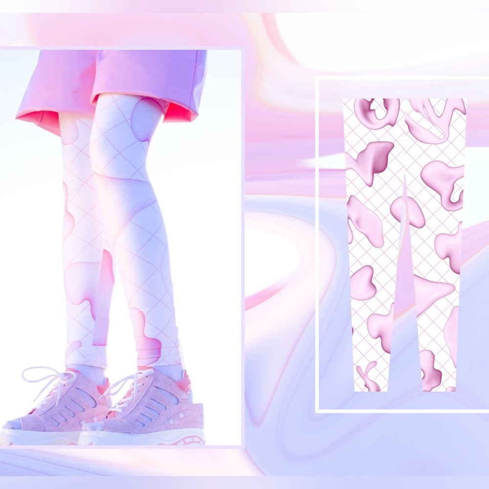 MIQ Polymorph legging pink and white vaporwave style M